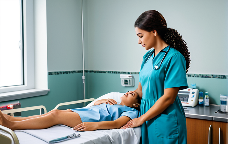 간호사의 다중 환자 관리 요령 - A confident nurse, fully clothed in professional attire, communicating clearly with a doctor about a... 간호사의 다중 환자 관리 요령 - A confident nurse, fully clothed in professional attire, communicating clearly with a doctor about a...
