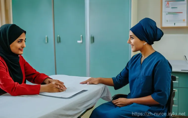 간호사와 다문화 환자 간의 소통 - **"Bridging Words, Building Trust"**
A bright, clean hospital consultation room. A kind, profess... 간호사와 다문화 환자 간의 소통 - **"Bridging Words, Building Trust"**
A bright, clean hospital consultation room. A kind, profess...