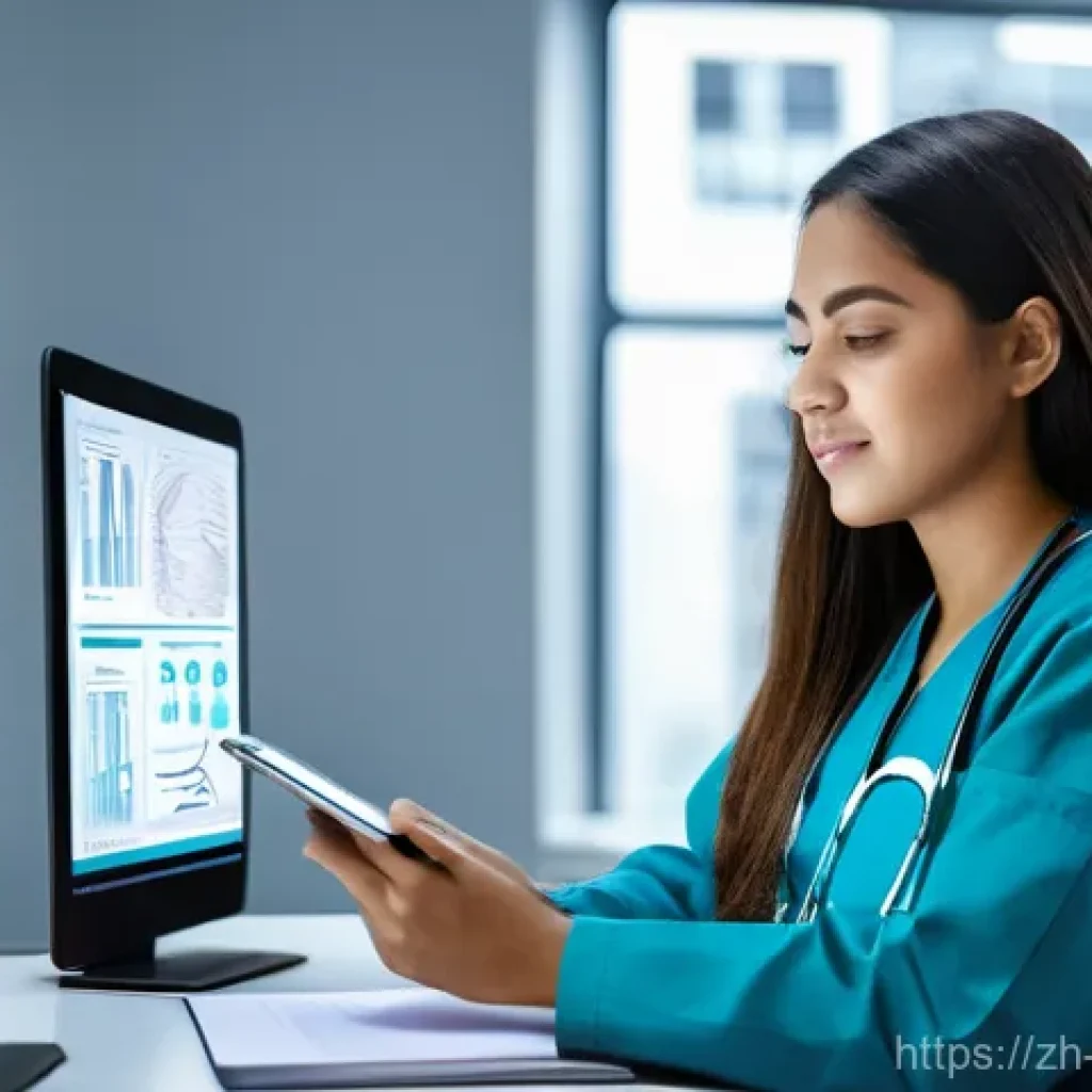 간호사 공채 시험 대비 전략 - **Prompt:** A diverse, focused young female nursing student, in her early twenties, wearing comforta...